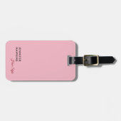 Hair stylist professioneel platte roze vrouwtje bagagelabel (Voorkant horizontaal)