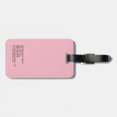 Hair stylist professioneel platte roze vrouwtje bagagelabel (Achterkant horizontaal)