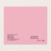 Hair stylist professioneel platte roze vrouwtje visitekaartje (Buitenkant ongevouwen)