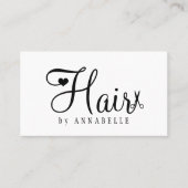 Hair stylist QR code modern script black and white Visitekaartje (Voorkant)