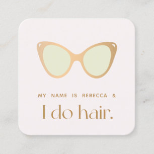 Hair Stylist Retro Sunglazen Square Busine Vierkante Visitekaartje