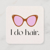 Hair Stylist Retro Sunglazen Square Visitekaartje (Voorkant)