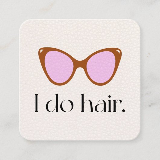 Hair Stylist Retro Sunglazen Square Visitekaartje (Voorkant)