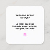 Hair Stylist Retro Sunglazen Square Visitekaartje (Achterkant)