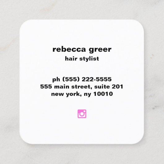 Hair Stylist Retro Sunglazen Square Visitekaartje (Achterkant)