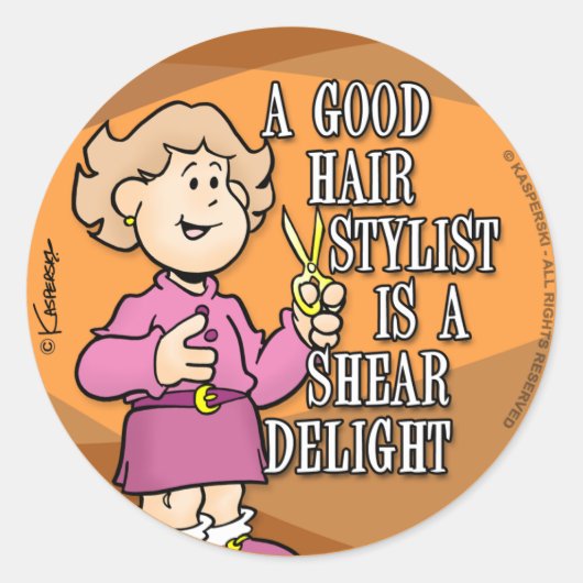 Hair Stylist Ronde Sticker (Voorkant)