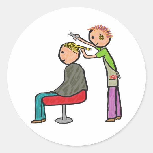 Hair Stylist Ronde Sticker (Voorkant)