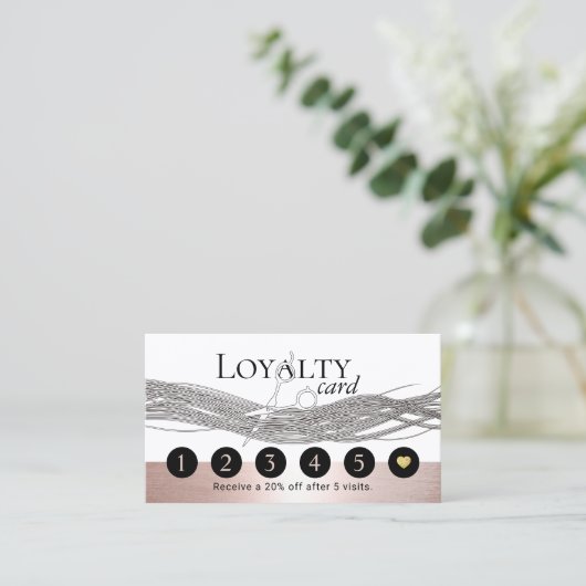 Hair Stylist Roos Gold Beauty Salon Loyalty Punch (Staand voorkant)