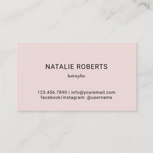 Hair Stylist Roos Gold Calligraphy Beauty Salon Visitekaartje (Achterkant)