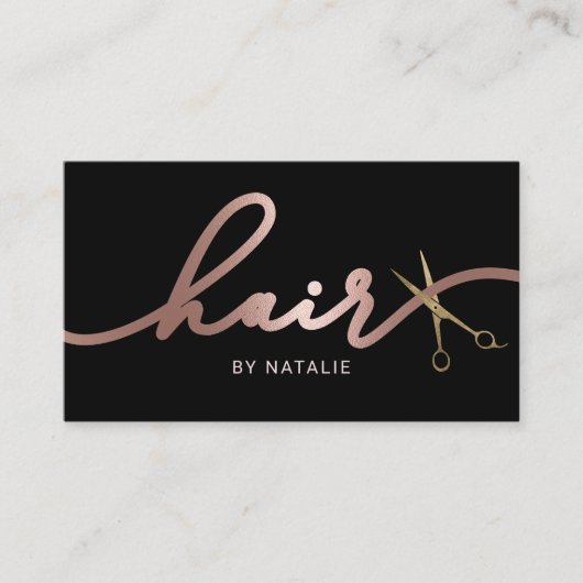 Hair Stylist Roos Gold Calligraphy Beauty Salon Visitekaartje (Voorkant)