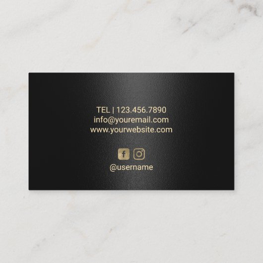 Hair Stylist Roos Gold Drips Zwart Beauty Salon Visitekaartje (Achterkant)