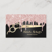 Hair Stylist Roos Gold Drips Zwart Beauty Salon Visitekaartje (Voorkant)