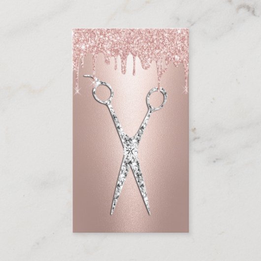 Hair Stylist Roos Gold Drives Diamond Scissor Salo Visitekaartje (Voorkant)