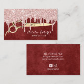 Hair Stylist Roos Gold Drives Red Velvet Salon Visitekaartje (Voorkant / Achterkant)