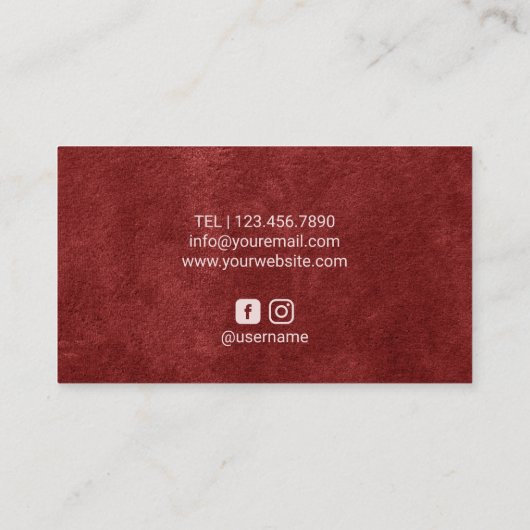 Hair Stylist Roos Gold Drives Red Velvet Salon Visitekaartje (Achterkant)