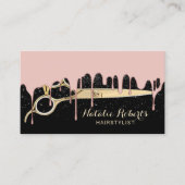 Hair Stylist Roos Gold Driving Black Glitter Visitekaartje (Voorkant)