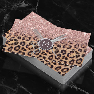Hair Stylist Roos Gold Glitter Leopard Salon Visitekaartje