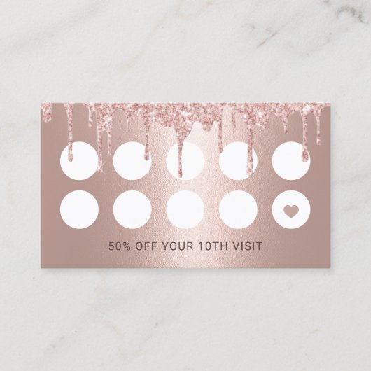 Hair Stylist Roos Gold Glitter maakt de zalonloyal Klantenkaartje (Voorkant)