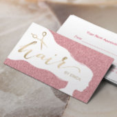 Hair Stylist Roos Gold Glitter Salon Appointes Afsprakenkaartje