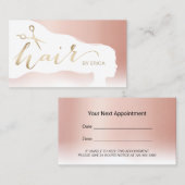 Hair Stylist Roos Gold Pastel Salon Appointment Afsprakenkaartje (Voorkant / Achterkant)