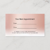 Hair Stylist Roos Gold Pastel Salon Appointment Afsprakenkaartje (Achterkant)