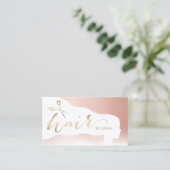 Hair Stylist Roos Gold Pastel Salon Appointment Afsprakenkaartje (Staand voorkant)