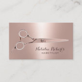 Hair Stylist Roos Gold Scissor Beauty Salon Visitekaartje (Voorkant)