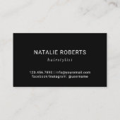 Hair Stylist Roos Gold Scissor Black Glitter Salon Visitekaartje (Achterkant)