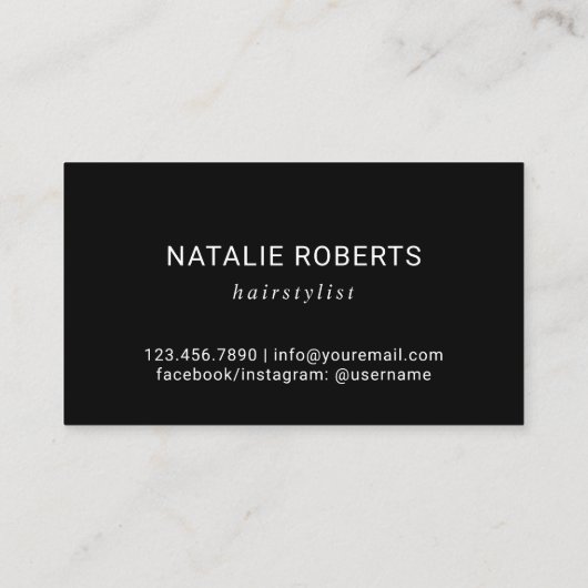 Hair Stylist Roos Gold Scissor Black Glitter Salon Visitekaartje (Achterkant)