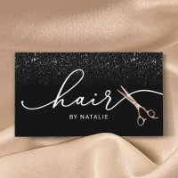 Hair Stylist Roos Gold Scissor Black Glitter Salon