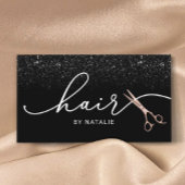 Hair Stylist Roos Gold Scissor Black Glitter Salon Visitekaartje
