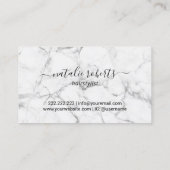 Hair Stylist Roos Gold Scissor Black White Marble Visitekaartje (Achterkant)