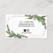 Hair Stylist Roos Gold Scissor Geometric Greenery Visitekaartje (Achterkant)