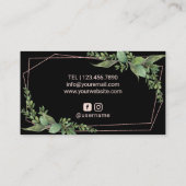 Hair Stylist Roos Gold Scissor Geometric Greenery Visitekaartje (Achterkant)