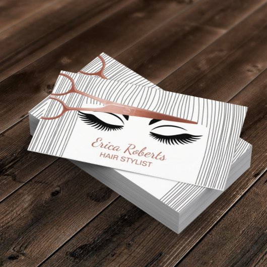 Hair Stylist Roos Gold Scissor & Girl Hair Salon Visitekaartje