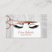 Hair Stylist Roos Gold Scissor & Girl Hair Salon Visitekaartje (Voorkant)
