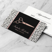Hair Stylist Roos Gold Scissor Leopard Appointment Afsprakenkaartje