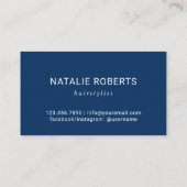 Hair Stylist Roos Gold Scissor Typography Navy Visitekaartje (Achterkant)
