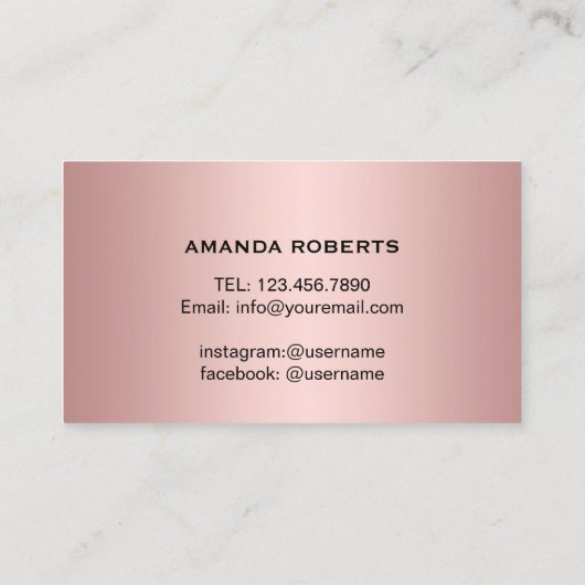 Hair Stylist Roos Gold Script Loyalty Punch (Achterkant)