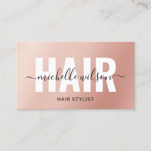 Hair Stylist Roos Gold Script Typografie Salon Visitekaartje