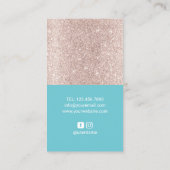 Hair Stylist Roos Gold & Turquoise Splash Scissor Visitekaartje (Achterkant)