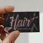 Hair Stylist Roos Gold Typography Moderne marble Visitekaartje