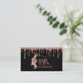 Hair stylist roos goudtipografie haarverlenging visitekaartje (Staand voorkant)