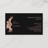 Hair stylist roos goudtypografie haarverlenging b. visitekaartje (Achterkant)