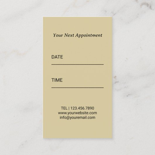 Hair Stylist Royal Gold Scissor Beauty Salon Black Afsprakenkaartje (Achterkant)