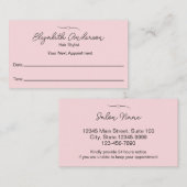 Hair Stylist Roze en Zwarte Naam Script Your Next Afsprakenkaartje (Voorkant / Achterkant)