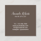 Hair Stylist Rustic Monogram Scissor Logo Vierkante Visitekaartje (Achterkant)