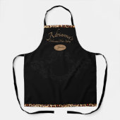 Hair Stylist Salon Animal Print Chic Text Apron Schort (Voorkant)