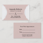 Hair Stylist Salon Appointment  Blush Pink Afsprakenkaartje (Voorkant / Achterkant)