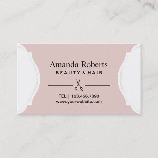 Hair Stylist Salon Appointment  Blush Pink Afsprakenkaartje (Voorkant)